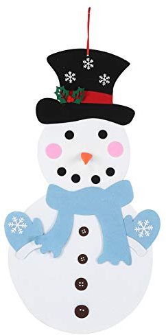 Culnflun DIY Navidad muñeco de nieve, DIY fieltro Navidad muñeco de nieve juego conjunto lindo pared puerta piso decoración adornos navideños para niños