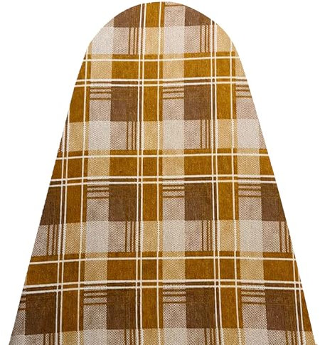 TUOLON Bügelbrettbezug Made in Italy 60 x 140 cm Universal für Dampfbügeleisen praktisch und weich Bügelbrettbezug mit Gummizug Abdeckung - beige kariert