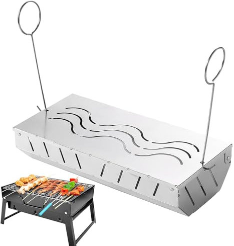 Räucherschale aus Edelstahl | Räucherbox für Pelletgrill | Holzkohlegrill Zubehör mit Deckel | Holzkohle- & Gasgrill Fleisch Sm0king mit Scharnierdeckel | Fleisch Lebensmittel Grill Outdoor |