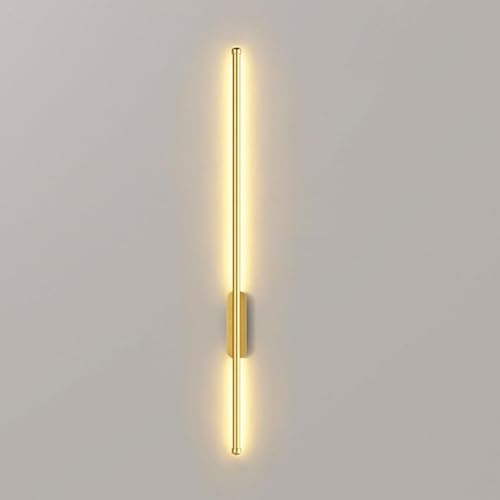 Modern Battery Operated Wall Lights Indoor, Wireless Wall Sconces with Remote, USB-C Rechargeable LED Wall Light, Minimalist Battery Wall Sconce for Bedroom, Living Room, Hallway,60cm,Gold