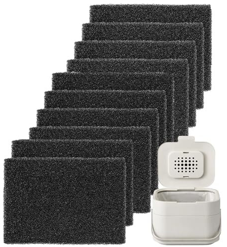 10PCS Activated Carbon Filters Compatible with Joseph Food Waste Caddy Replaceable Odour Filter for Kitchen Compost Bin Carbon Filters Pad Remove Odour