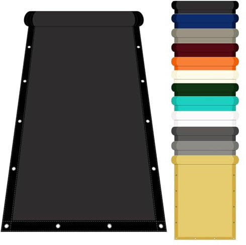 Toile Ombrage 1.2 x 4.8 m Tissu Pehd Toile Ombrage Pergola Multi Couleur et Taille pour Extérieur Terrasse Jardin Balcon, Noir