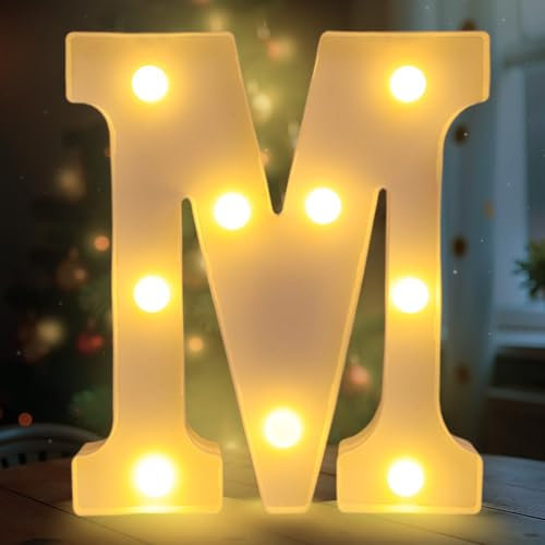 Darryy Letras Luminosas de 22 cm, Letras LED, Ideales para Propuestas de Matrimonio, Festivales, Fiestas y Otros Entornos para Crear un Ambiente Romántico y Cálido (M)