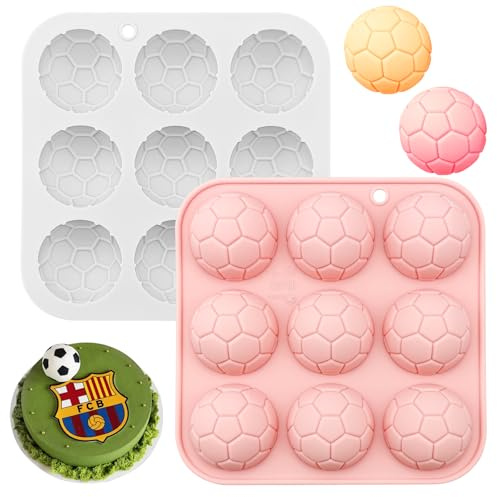 2 pack Soccer Chocolate Mold Set Silicone Baking Molds with Football