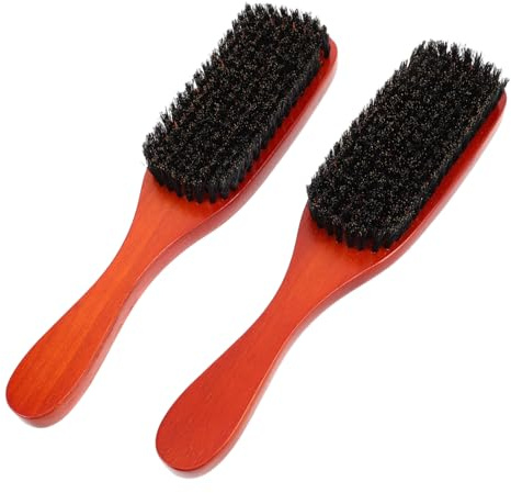 Bartbürsten 2 Stück mit Weichen Borsten für Männer | Haar und Kopfhaut, Vielseitig für Verschiedene Haartypen, Styling zu Hause, Kaffeefarben