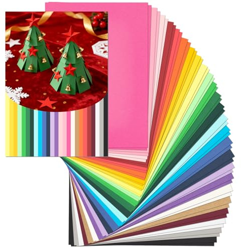 OWLKELA 50 Blatt Tonpapier A4 Bunt, 25 Farben, 230g/m² | Bastelpapier, Mehrzwecks Tonkarton, Buntes Papier für DIY, Origami & Kartenherstellung