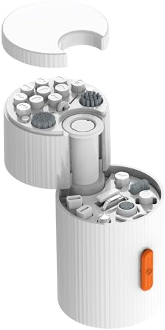 21-in-1 Keyboard Cleaning Kit - 6x6x12.5cm Portable Brush And Vacuum Tool | Electronic Cleaning Set For Computer, Laptop, Mobile Phone, Earbuds, Camera Lens, Screen And Household Gadgets