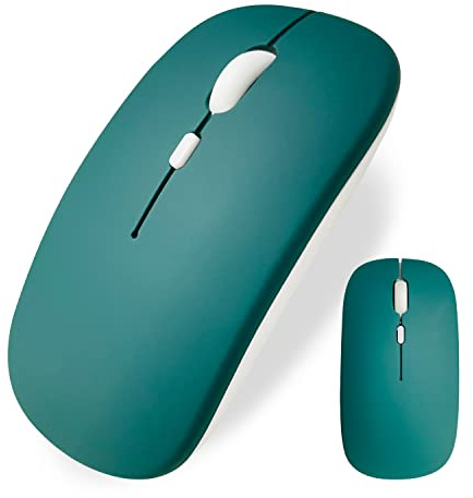 Souris Bluetooth sans fil rechargeable pour iPad, MacBook, ordinateur portable et tablette, idéale pour le bureau et les voyages, vert