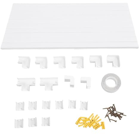 Fafeicy 10-teiliges Wandkabelabdeckungen, Kabel-Hider-Set, Lackierbarer Kabelschutzkanal für Ethernet-Kabel, Kupferdrähte, 24 X 14 Mm, PVC, Sicher Organisierter Wohnraum