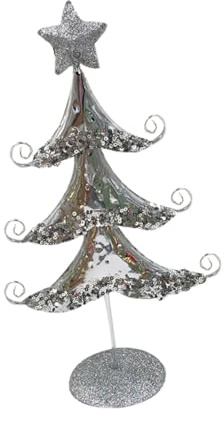 DOITOOL Árbol de Navidad de Hierro Forjado Mini Árbol para Decoración Navideña de Escritorio Adorno Navideño Artificial
