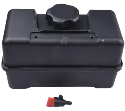 Réservoir de carburant de rechange en plastique avec bouchon et vanne d'arrêt pour déchiqueteuse, souffleuse à neige, motoculteur, capacité de 4 litres, noir