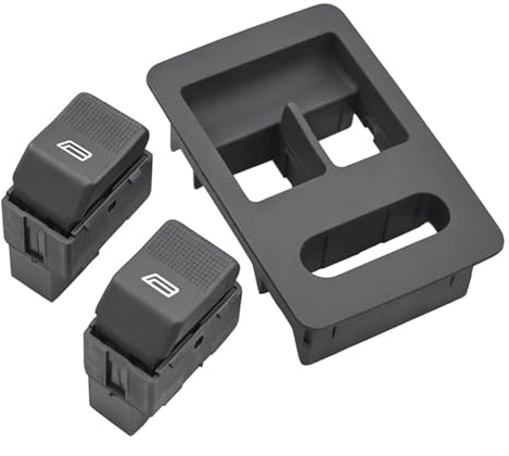 Alanmoship 1 Set Fensterheber-Schalter-Panel für Polo 6N2 6X1 1999–2001, kompatibel mit Seat für IBIZA für AROSA, ABS-Material, graue Farbe, Auto-Innenreparatur (schwarz)