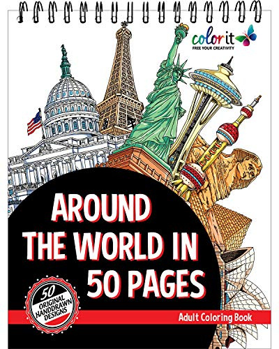 ColorIt - Around The World In 50 Pages: Cities Adult Coloring Book Features 50 Original Hand Drawn Coloring Pages for Men and Women by ColorIt (2016-06-01)