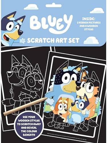 Alligator - Bluey Scratch Art Set for Kids, Activities, Gifts, and Book