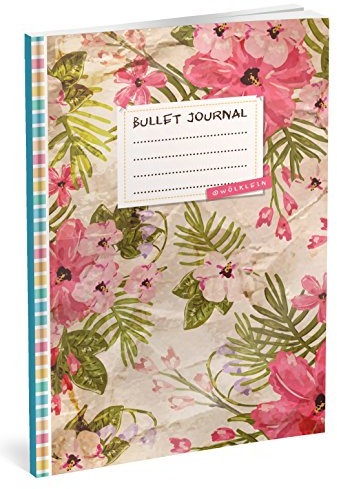 Bullet Journal: Punktraster Notizbuch (Ca. A5) + 100 Seiten + Vintage Softcover | TOP Motiv: Vintage Flower | Dotted Grid Notebook, Kaligrafie Papier, Punktpapier +++ Jetzt mit Register +++