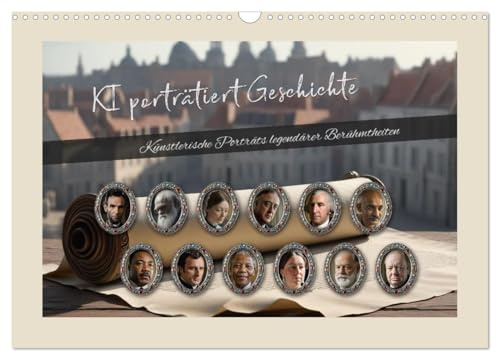 KI porträtiert Geschichte (Wandkalender 2026 DIN A3 quer), CALVENDO Monatskalender: Künstlerische Porträts legendärer Berühmtheiten (CALVENDO Menschen)