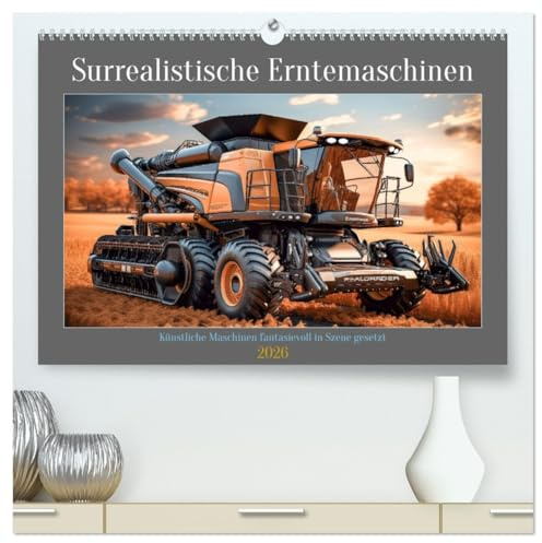 Surrealistische Erntemaschinen (hochwertiger Premium Wandkalender 2026 DIN A2 quer), Kunstdruck in Hochglanz: Die hier gezeigten Erntemaschinen sind ... faszinieren. (CALVENDO Technologie)