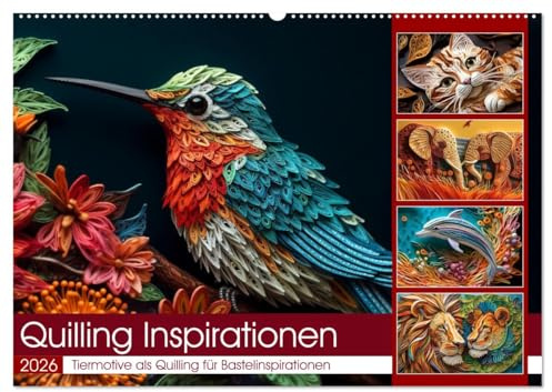 Quilling Inspirationen (Wandkalender 2026 DIN A2 quer), CALVENDO Monatskalender: Ideen für die Papier Bastel Technik Quilling (CALVENDO Hobbys)