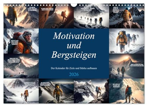 Motivation und Bergsteigen (Wandkalender 2026 DIN A3 quer), CALVENDO Monatskalender: Ein beeindruckender Motivationskalender nicht nur für ... Motivationssprüchen (CALVENDO Wissenschaft)