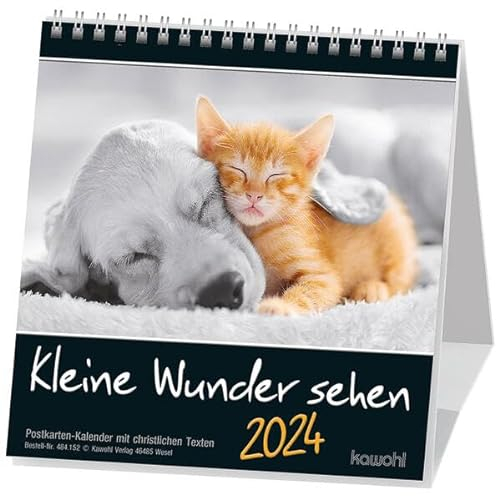 Kleine Wunder sehen 2024: Postkarten-Kalender mit christlichen Texten