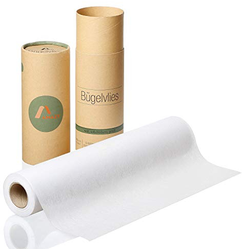 Amazy Bügelvlies für leichte Stoffe (Weiß | 25 g/m2) - Bügelvlies zum Verstärken von Kleidung, Decken und Taschen, für Applikationen und Patchwork (9 x 0,4 m)