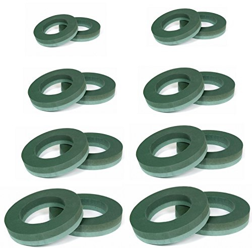 Diamante Crafts 2 x Oasis Foam Rings with Plastic Backed Naylorbase Wreath Ring - 10 12 14 (16 Oasis Ring x 2 - Foam Back)