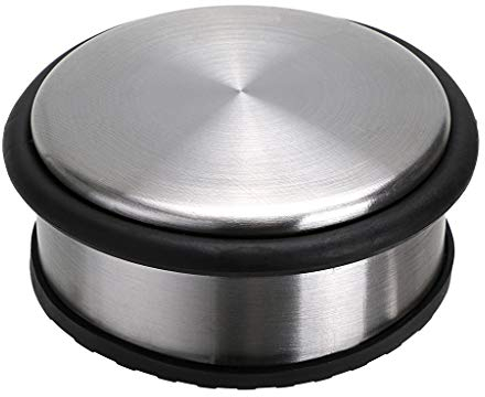 Sumnacon Heavy Duty Floor Door Stopper No Drill, Durability Stainless Steel Door Stops with Anti-Skid Rubber - Contemporary Decorative Safety Door Wedge for Home Office Commercial Industrial, Silver