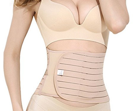 keephen Postpartum-Unterstützung - elastische atmungsaktive postnatale Erholung Unterstützung Frauen Body Shaper Taille Trainer Gürtel