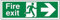 V Safety Fire Exit Arrow Right Sign - Landscape - 300mm x 100mm - 2mm Rigid Plastic, 14004AX-R2