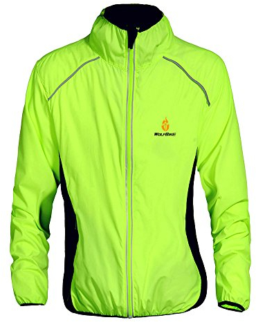 WOSAWE Herren Fahrradjacke Winddichte Wasserabweisend MTB Mountainbike Jacket Für Radfahren, Joggen, Wandern (Grün L)