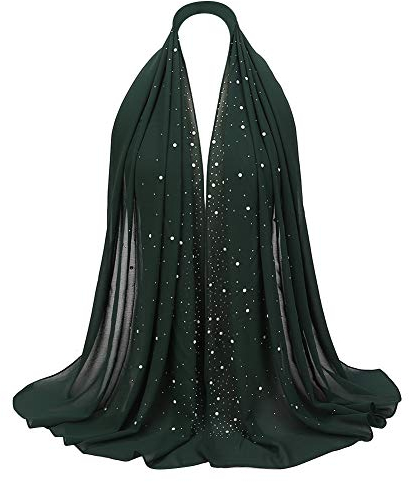 Amorar Muslimische Frauen Hijab Schals Kopftuch Islamische Kopfbedeckung Weiche Maxi Schal Turban Bandana Pashminas Hut Islam Gesichtsschleier Halstuch Chemo Kappe Hidschab Schal Chiffon 75 * 180cm