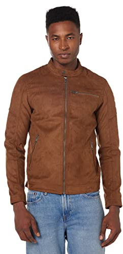 CAPISPALLA E GIACCHE Uomo JACK&JONES 12147218 ROCKY COGNAC FAKE SUEDE
