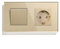 BSEED Druckknopf lichtschalter glas und 16A AC EU Steckdose Glasscheibe 1 Fach 3 Weg Kreuzung Wandschalter Gold