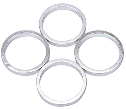 XFCNOI. 4pcs / Set Aluminium Fahrrad Headset Waschmaschine Gebirgsfahrrad Federgabel Waschmaschine Bike Vorbau Lenker Verbreiterungen Ring Dichtung (Farbe : Silber-)