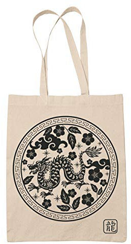 clothinx Chinesische Tierkreiszeichen Der Drache - Der Starke Stoff-Tasche Bio und Fair Natur