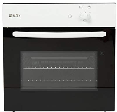 Haden HGS105W Built In Single Gas Oven - 60L Capacity, Easy Clean Enamel Interior, Gas Grill, and Easy-to-Use Dials – Perfect White Kitchen Appliance for Modern Homes