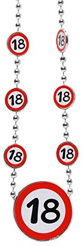 Schnooridoo 18. Geburtstag Party Zubehör 22 Sorten Konfetti Luftschlangen Ballons Banner Servietten (Kette 18 rot/weiss)