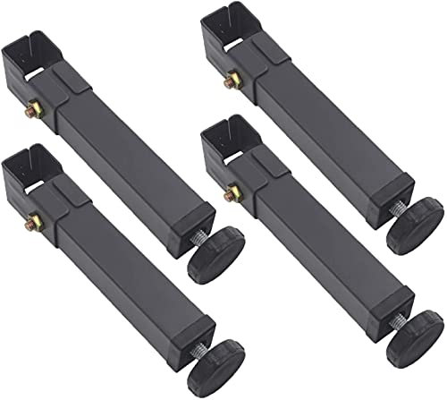 XHP Lot de 4 pieds de meubles carrés en métal réglable pour lit et meubles - Dimensions : 50 cm