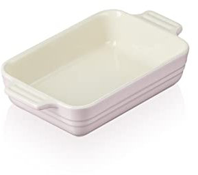 Le Creuset Stoneware Shallow Rectangular Dish, 18cm, Chiffon Pink, 71103184010001