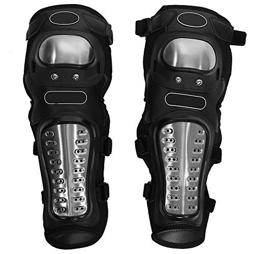 Knieschoner , Motorrad Motocross ATV Erwachsene Knieschoner Schienbeinschoner Schutzpanzer Set Edelstahl 43 X 15 Cm/16,9 Zoll X 6 Zoll (2 Stück)