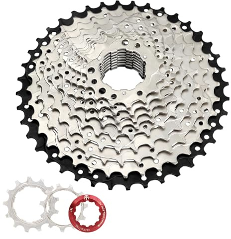 splumzer MTB Kassette, 8-11 Gänge, 11-50T, für Mountainbike, Rennrad, BMX, Schwarz, Aluminium (10-Speed-11-46T)