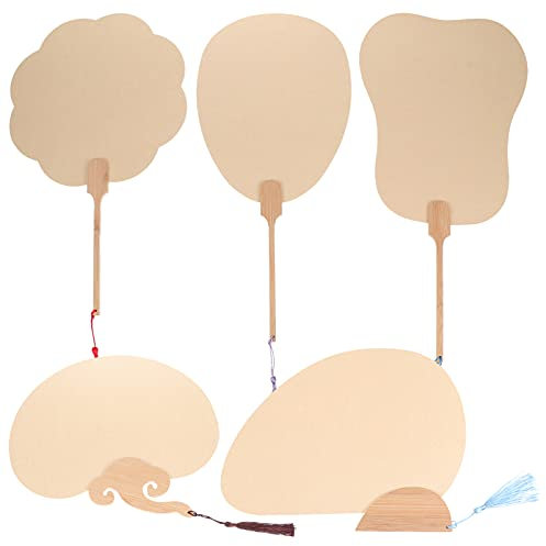 Milisten Hand-painted Round Fan Set Creative Boys and Girls Art Paper Safe Easy Diy Round Fans for Boys and Girls