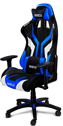 Sparco 00999NRAZ Ufficio/Sedia Gaming Torino Nero/Azzurro (Regolabile), Poliestere, One Size