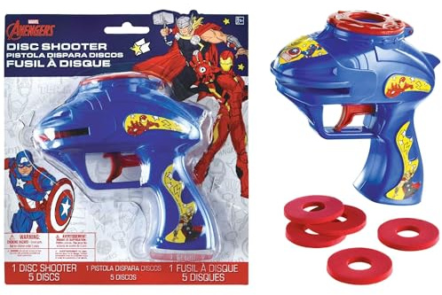 Exciting Red & Blue Marvel Avengers Plastic & Foam Disc Shooter - 5 x 5 (Pack of 1) - Perfect for Collectors & Kids