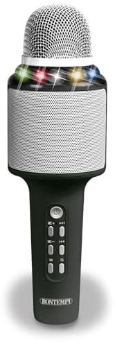 Bontempi | StarSync Karaoke - Microfono Wireless Karaoke con Altoparlante ed Effetti Luminosi per un Karaoke Senza Limiti, 21,5x6,5x6,5 cm