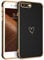 GUAGUA Handyhülle für iPhone 8 Plus/iPhone 7 Plus Hülle Cute Herz Muster Galvanisierte Kameraschutz Stoßfeste Silikonhülle Weich TPU Silikon Schutzhülle Dünn Hülle für iPhone 7 Plus/8 Plus, Schwarz