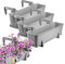 KADAX Fioriere - 60cm-Set di 3- da Balcone in Plastica per Ringhiere, Vasi Completi di Sottovasi e Portavasi, Ideali per Piante da Esterno (Grigio)