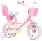 Glerc Maggie 14 Zoll Kinderfahrrad Alter 2 3 4 5 6 7 Jahre alt Mädchen Fahrrad Prinzessin Stil mit Puppen-Sitz & Korb & Stützräder & Glocke für Geburtstag,Rosa bis Weiß