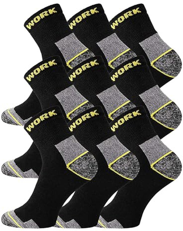 FussFreunde 9 Paar atmungsaktive Wokersocks, Arbeitsocken mit ANTI-LOCH-GARANTIE, NORMAL, KURZ, SNEAKERFORM, Schadstoffgeprüft