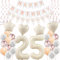 Deko 25. Geburtstag Frauen Beige Roségold Luftballons 25 Geburtstag Dekoration Frau，25 Gertstag Deko，Geburtstagsdeko 25 jahre Frauen,Happy 25th Birthday Girlande 25 Geburtstag Party Deko